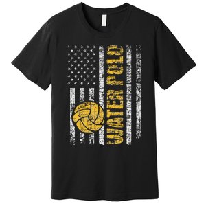 Water Polo Usa Flag Goalie Sportsmen Goalkeeper Premium T-Shirt