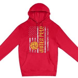 Water Polo Usa Flag Goalie Sportsmen Goalkeeper Premium Pullover Hoodie