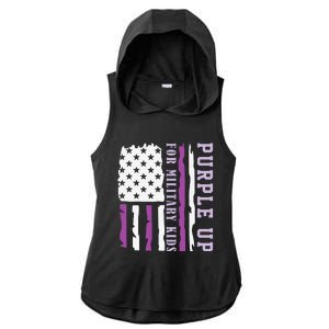 Wear purple up for military month of the military child Ladies PosiCharge Tri-Blend Wicking Draft Hoodie Tank