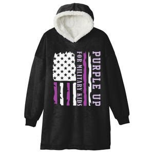 Wear purple up for military month of the military child Hooded Wearable Blanket