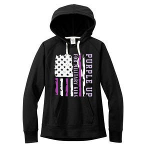 Wear purple up for military month of the military child Women's Fleece Hoodie