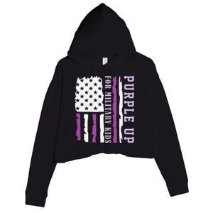 Wear purple up for military month of the military child Crop Fleece Hoodie