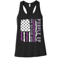 Wear purple up for military month of the military child Women's Racerback Tank