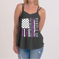 Wear purple up for military month of the military child Women's Strappy Tank