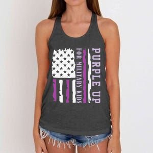 Wear purple up for military month of the military child Women's Knotted Racerback Tank