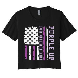 Wear purple up for military month of the military child Women's Crop Top Tee