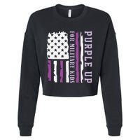 Wear purple up for military month of the military child Cropped Pullover Crew