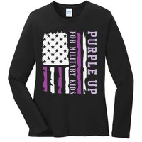 Wear purple up for military month of the military child Ladies Long Sleeve Shirt