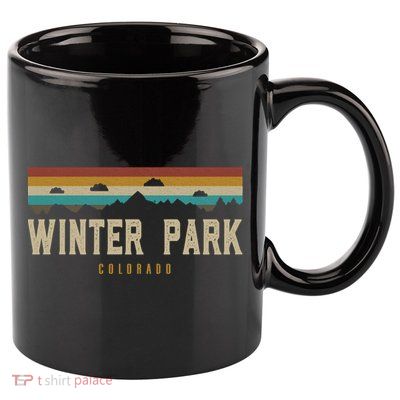 Winter Park Vintage Mountains Hiking Camping Colorado Retro Cute Gift 11oz C Handle Ceramic Mug