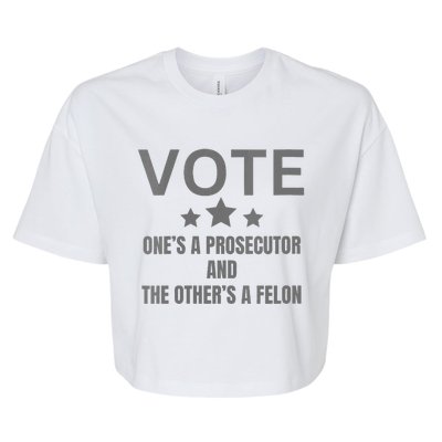 Wo Prosecutor Versus Felon Voter Funny Political Bella+Canvas Jersey Crop Tee