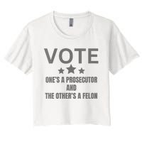 Wo Prosecutor Versus Felon Voter Funny Political Women's Crop Top Tee