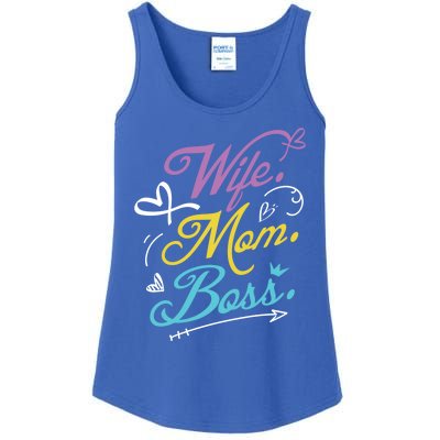 Wo Power Wife Mom Boss Gift Design Mothers Day Cool Gift Ladies Essential Tank