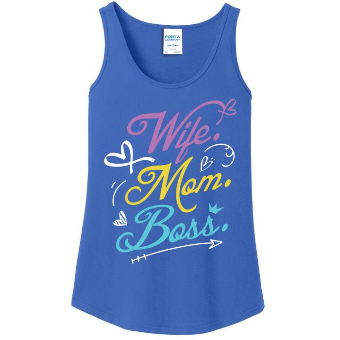 Wo Power Wife Mom Boss Gift Design Mothers Day Cool Gift Ladies Essential Tank