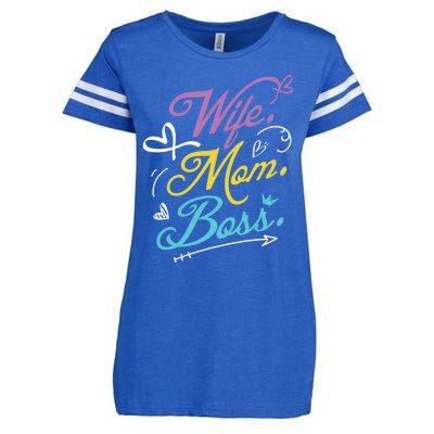 Wo Power Wife Mom Boss Gift Design Mothers Day Cool Gift Enza Ladies Jersey Football T-Shirt