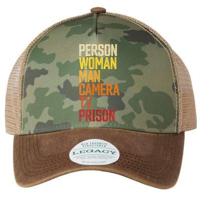 Womens Person Woman Man Camera TV Prison Haha Funny Anit Trump Legacy Tie Dye Trucker Hat