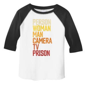 Womens Person Woman Man Camera TV Prison Haha Funny Anit Trump Toddler Fine Jersey T-Shirt