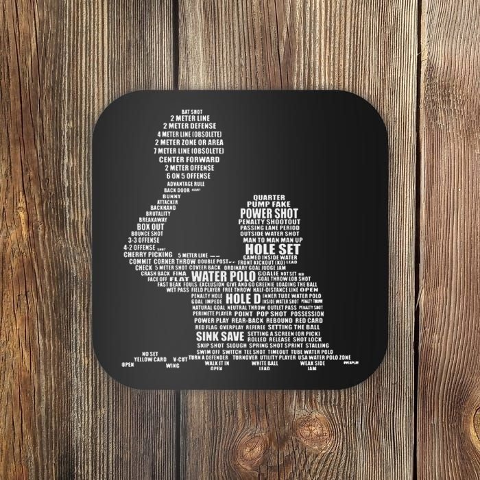 Waterpolo Player Word Cloud Water Polo Players Coach Coaster