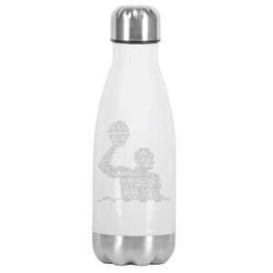 Waterpolo Player Word Cloud Water Polo Players Coach Stainless Steel Insulated Water Bottle