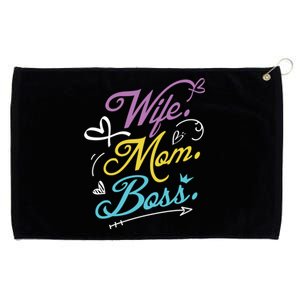 Wo Power Wife Mom Boss Gift Design Mothers Day Gift Grommeted Golf Towel