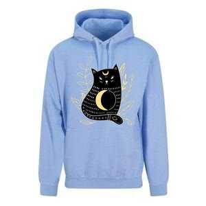 Wiccan Pagan Witch Crescent Moon Black Cat Familiar Cool Gift Unisex Surf Hoodie