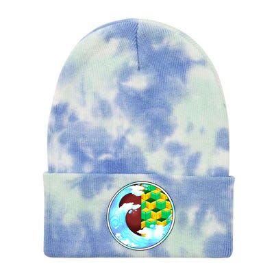 Water Pillar Tie Dye 12in Knit Beanie