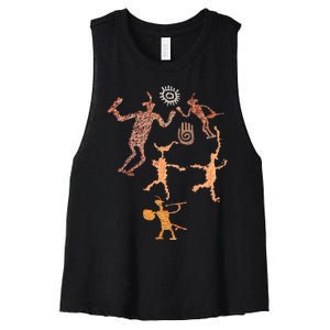 Warrior Petroglyphs. Women's Racerback Cropped Tank