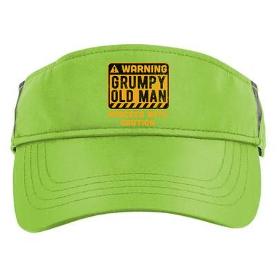 Warning Proceed With Caution Grumpy Old Father Day Gift Adult Drive Performance Visor