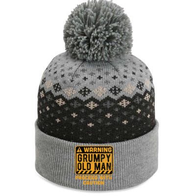 Warning Proceed With Caution Grumpy Old Father Day Gift The Baniff Cuffed Pom Beanie