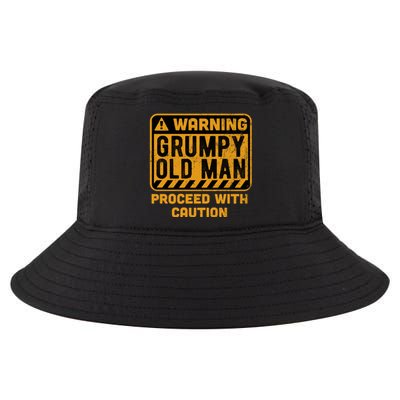 Warning Proceed With Caution Grumpy Old Father Day Gift Cool Comfort Performance Bucket Hat