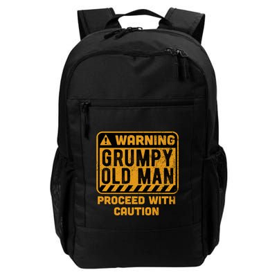 Warning Proceed With Caution Grumpy Old Father Day Gift Daily Commute Backpack