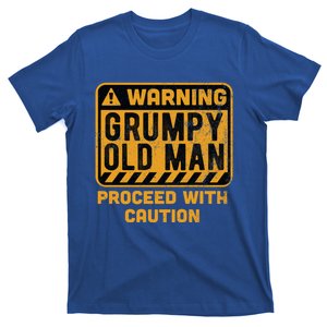 Warning Proceed With Caution Grumpy Old Father Day Gift T-Shirt