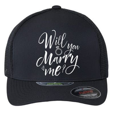 Wedding Proposal Will You Marry Me Great Gift Engaget Outfit Gift Cool Gift Flexfit Unipanel Trucker Cap