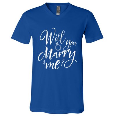 Wedding Proposal Will You Marry Me Great Gift Engaget Outfit Gift Cool Gift V-Neck T-Shirt