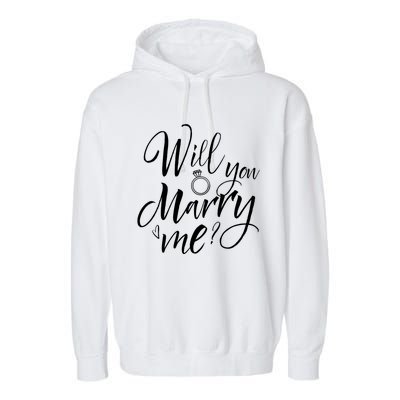 Wedding Proposal Will You Marry Me Great Gift Engaget Outfit Gift Cool Gift Garment-Dyed Fleece Hoodie