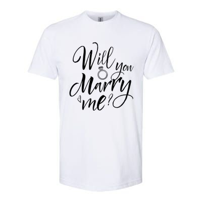 Wedding Proposal Will You Marry Me Great Gift Engaget Outfit Gift Cool Gift Softstyle CVC T-Shirt