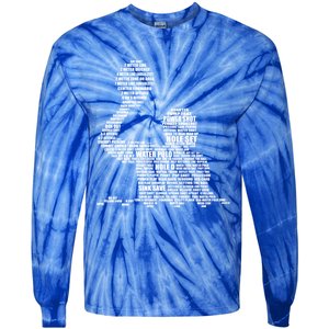 Waterpolo Player Word Cloud Water Polo Players Coach Gift Tie-Dye Long Sleeve Shirt