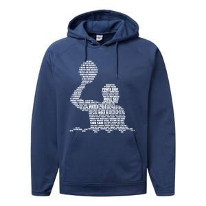 Waterpolo Player Word Cloud Water Polo Players Coach Gift Performance Fleece Hoodie