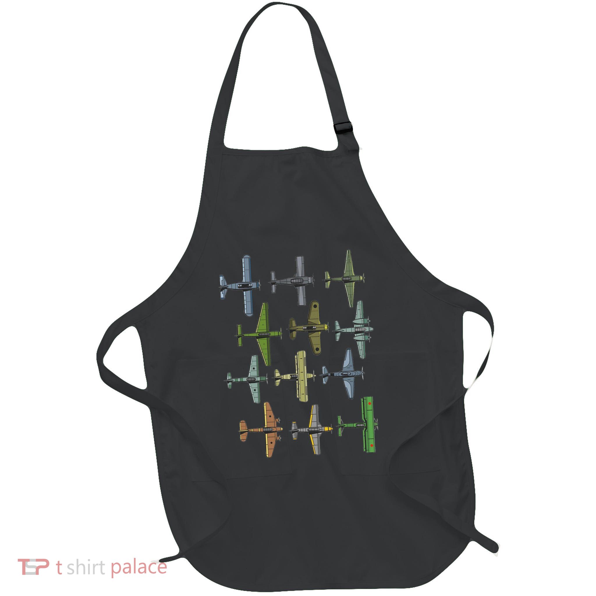 Ww2 Planes Warbirds Warplanes Full-Length Apron With Pockets