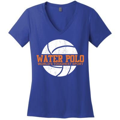 Water Polo World's Toughest Sport Swimming Water Polo Cool Gift Women's V-Neck T-Shirt
