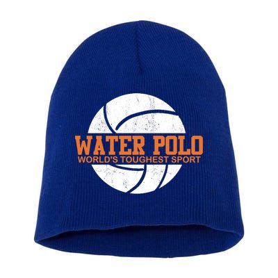 Water Polo World's Toughest Sport Swimming Water Polo Cool Gift Short Acrylic Beanie