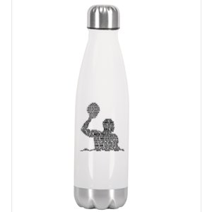 Waterpolo Player Word Cloud Water Polo Players Coach Gift Cute Gift Stainless Steel Insulated Water Bottle