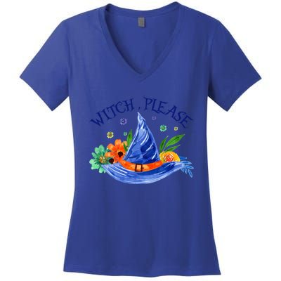 Witch Please Witch Hat Gift Women's V-Neck T-Shirt