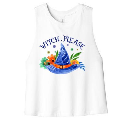 Witch Please Witch Hat Gift Women's Racerback Cropped Tank