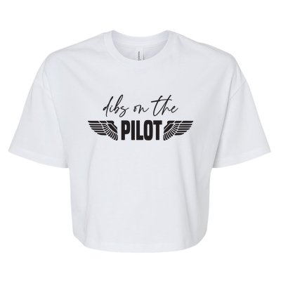 Womens Pilot Wife Dibs On The Pilot Bella+Canvas Jersey Crop Tee