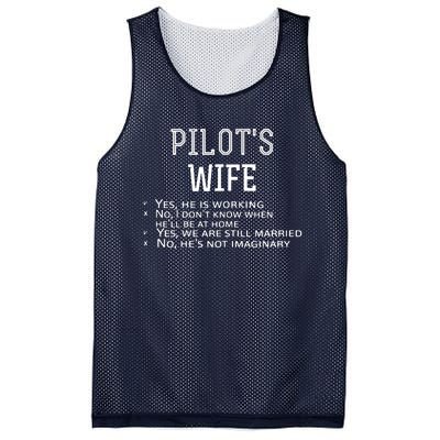 Womens Pilots Wife Checklist Funny Husband Working Tee Mesh Reversible Basketball Jersey Tank