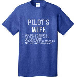 Womens Pilots Wife Checklist Funny Husband Working Tee T-Shirt