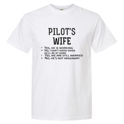 Womens Pilots Wife Checklist Funny Husband Working Tee Garment-Dyed Heavyweight T-Shirt