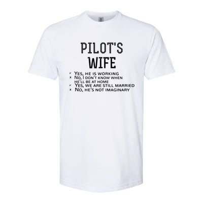 Womens Pilots Wife Checklist Funny Husband Working Tee Softstyle CVC T-Shirt