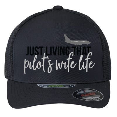 Womens Pilots Wife Pilot Wife Life Flexfit Unipanel Trucker Cap