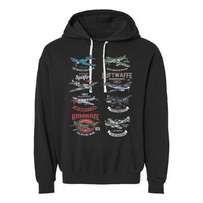 Ww2 Planes Warbirds Warplanes F4u Corsair P 47 Thunderbolt Garment-Dyed Fleece Hoodie